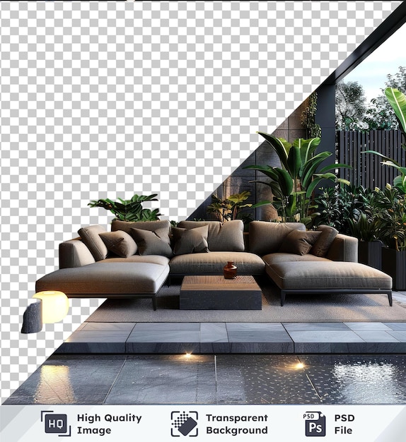 Transparent premium PSD picture features Zoni Hotel39s lobby with a cozy seating area and stylish