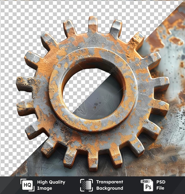 PSD transparent premium psd picture rusty old cog wheel png clipart