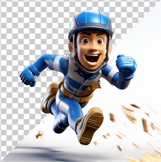 Transparent PSD picture 3D racehorse jockey cartoon winning a race