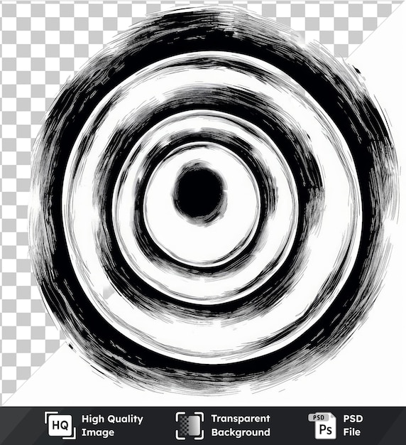 transparent psd picture abstract vector vortex symbol spiral black and white image on a isolated background