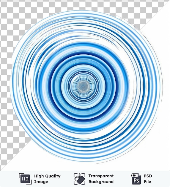 transparent psd picture abstract vortex lines vector symbol whirlpool blue circle on a isolated background