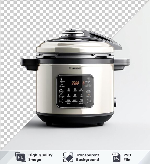 PSD transparent psd picture of automatic multi cooker and pressure cooker isolated on background with