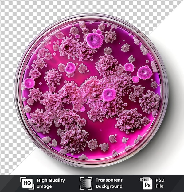 PSD transparent psd picture bacillus bacteria culture in petri dish isolated on transparent background