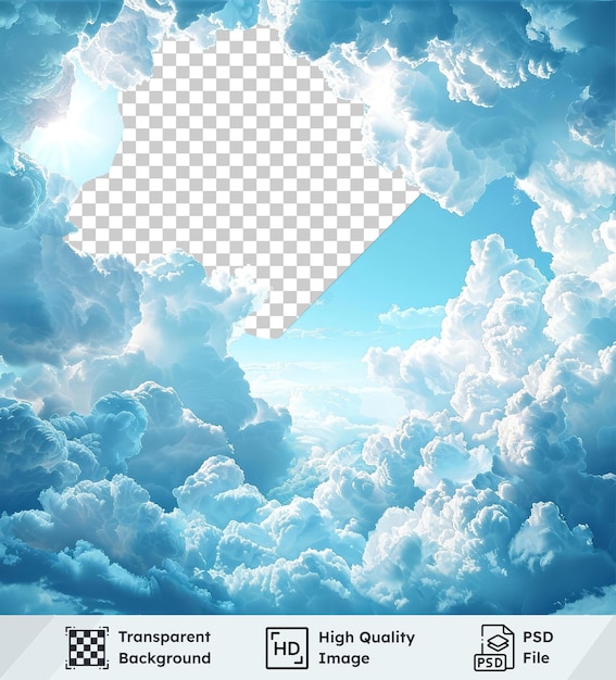 PSD transparent psd picture blue sky background with clouds in the sky