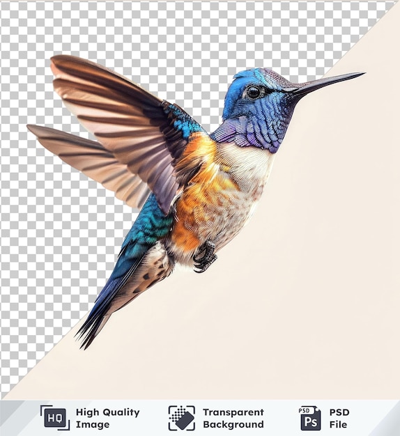 transparent psd picture bluethroated hummingbird isolated on transparent background