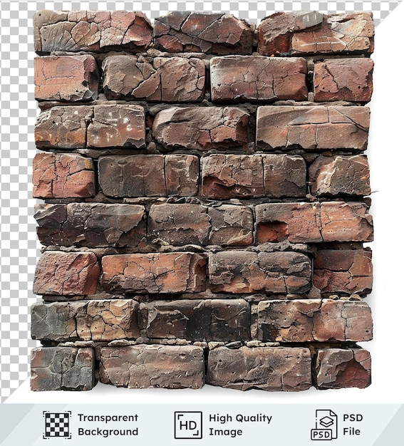 PSD transparent psd picture brick wall isolated on a transparent background