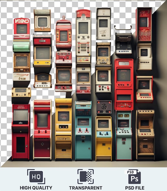 transparent psd picture classic arcade game collection set