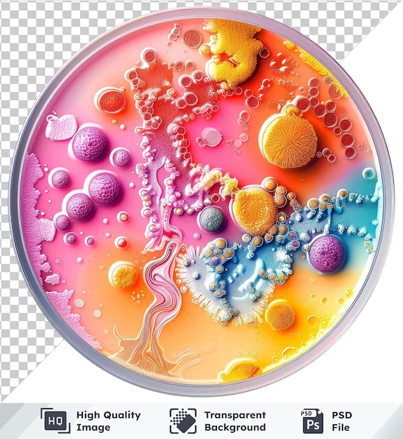 PSD transparent psd picture colorful bacteria cultures isolated on transparent background