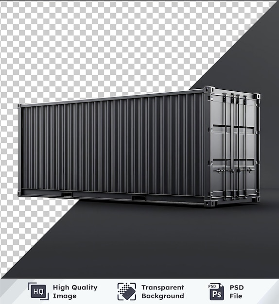 transparent psd picture container on a gray floor against a dark sky