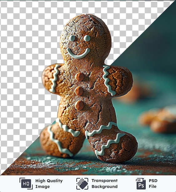 transparent psd picture gingerbread man cookies on a table