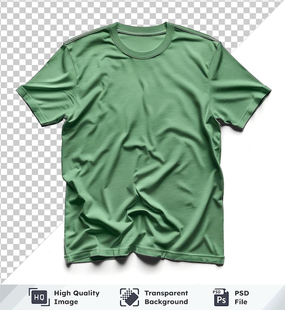 PSD transparent psd picture green tshirt template isolated on a transparent background