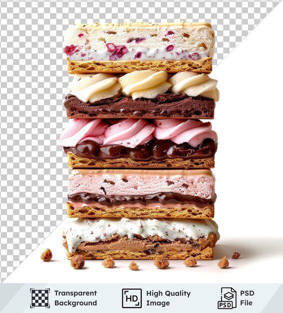 transparent psd picture ice cream sandwiches variety isolated on transparent background