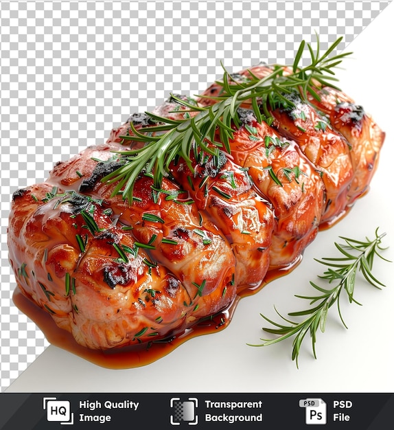 transparent psd picture meatloaf with herbs on a isolated background