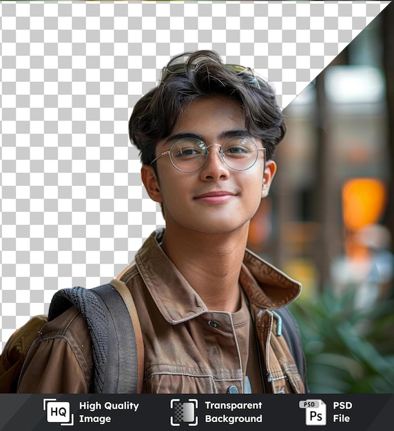 transparent psd picture portrait of young boy student in casual clothes from admission to graduation concept of education studying and student lifestyle copy space for ad