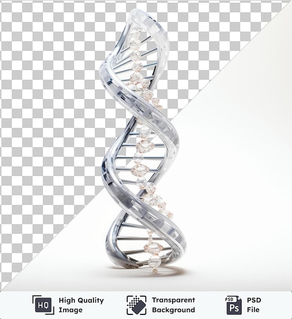 Transparent PSD picture realistic photographic Geneticist_s DNA helix model