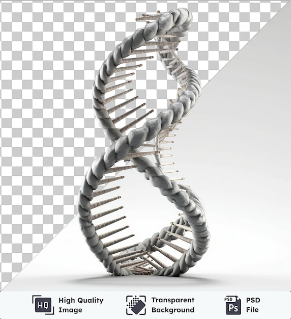 Transparent PSD picture realistic photographic Geneticist_s DNA helix model