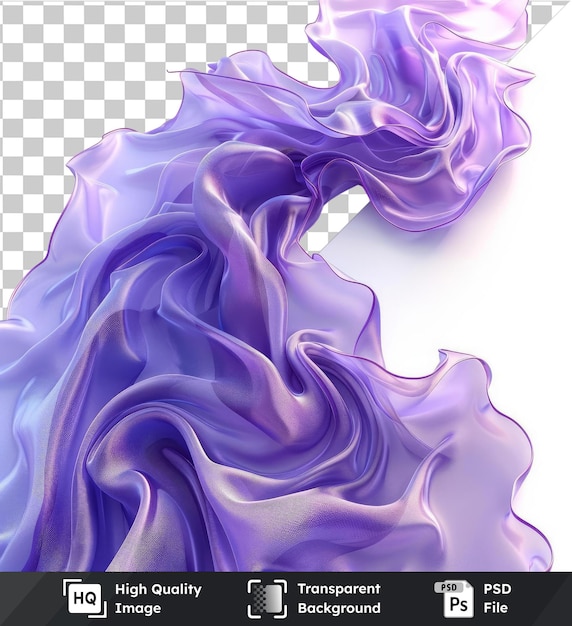 PSD transparent psd picture shimmering silk waves vector symbol luxurious purple color of the year