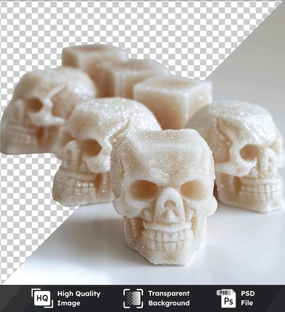 transparent psd picture skullshaped sugar cubes isolated on transparent background