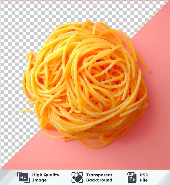 Transparent psd picture of spaghetti clipart on a shiny table under a clear blue sky