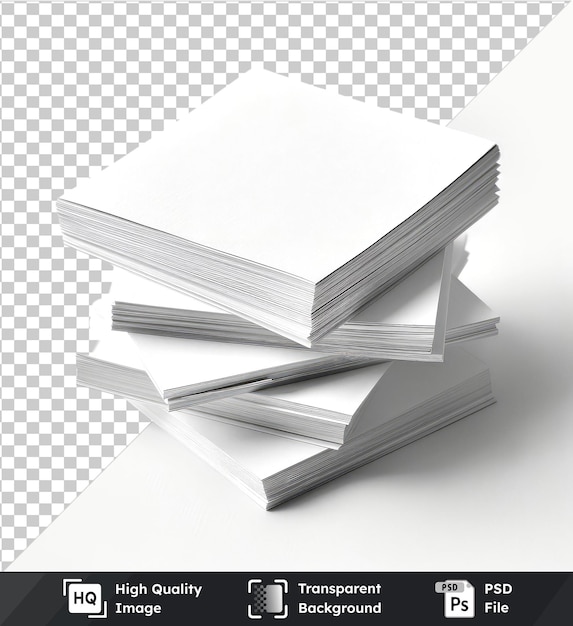 transparent psd picture stack of paper isolated on transparent background