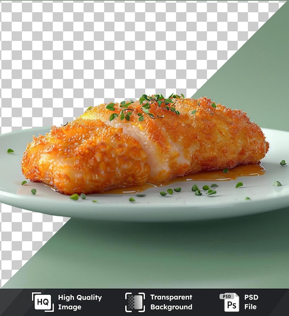 transparent psd picture vegetable katsu on a white plate