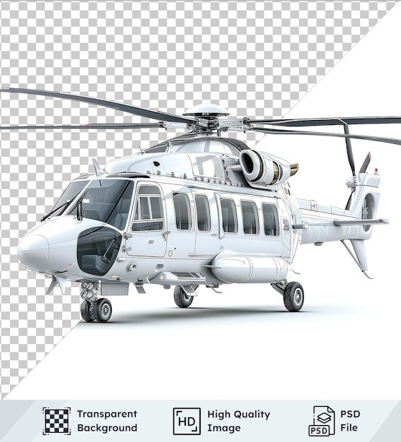 transparent psd picture white helicopter isolated on a transparent background