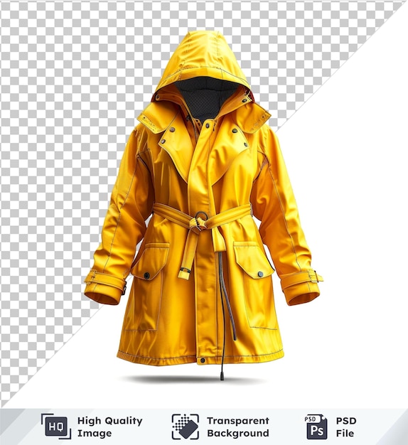 PSD transparent psd picture yellow raincoat isolated on transparent background