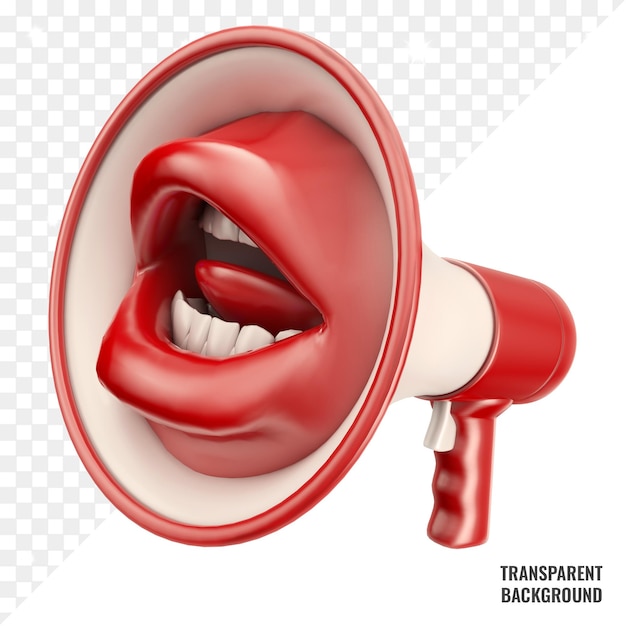 transparent red mouth shaped speaker psd