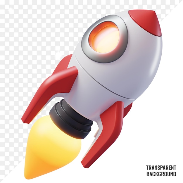 transparent rocket 3d icon psd file