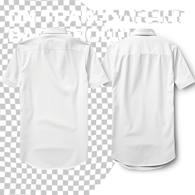 transparent shirts mockup front and back used as design template isolated on transparent background