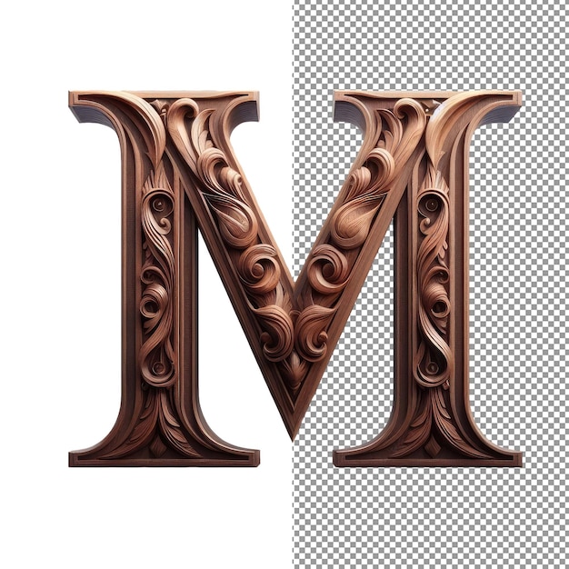 PSD transparent showcase of a 3d letter