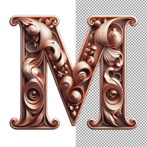 PSD transparent showcase of a 3d letter