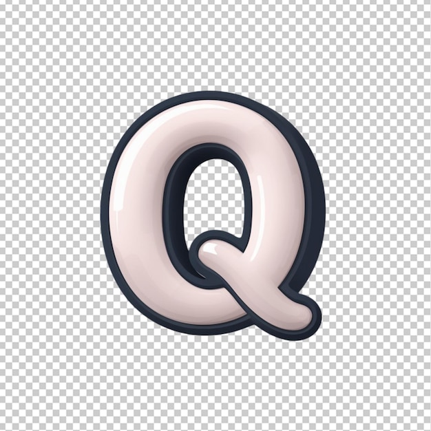 a transparent silver letter q on a transparent background