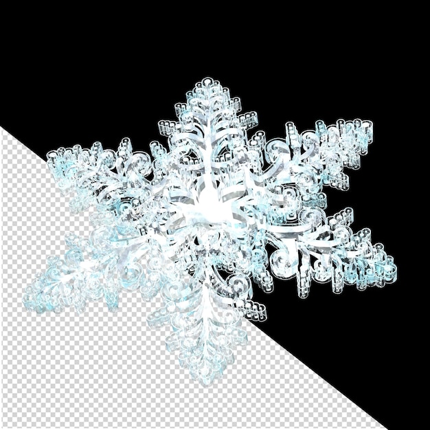 Transparent snowflake made from ice 1