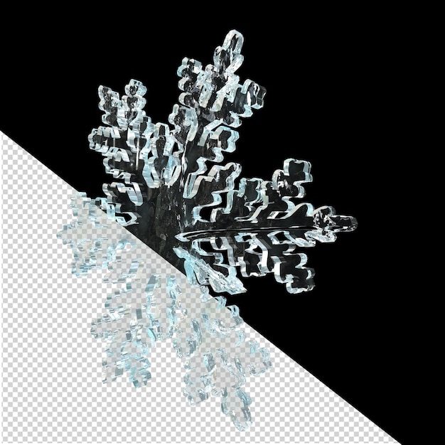 Transparent snowflake made from ice 1