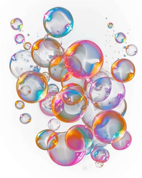 Transparent soap bubbles f on transparent background