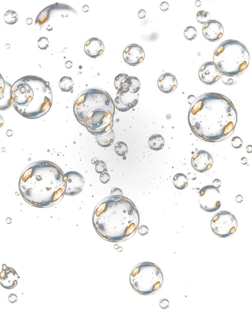 Transparent soap bubbles f on transparent background