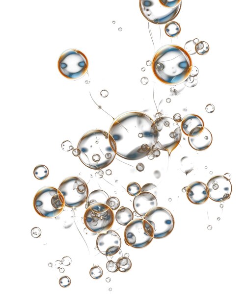 Transparent soap bubbles f on transparent background