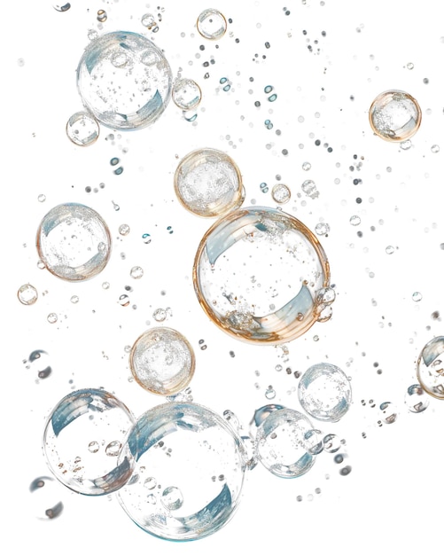 Transparent soap bubbles f on transparent background