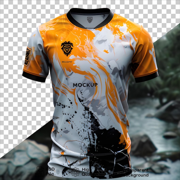 PSD transparent soccer jersey template for custom tshirt designs