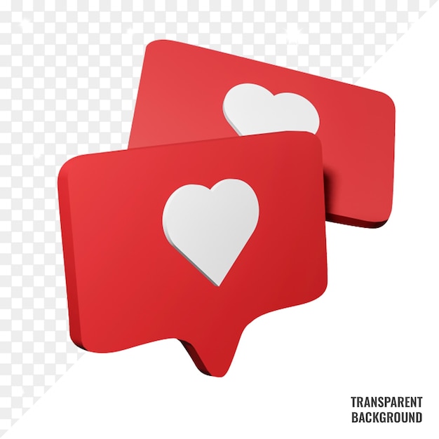 transparent social media social like 3d render icon psd