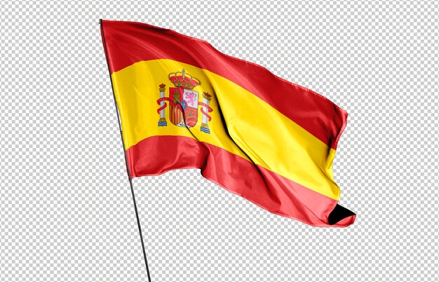 PSD transparent spain flag realistic mockup