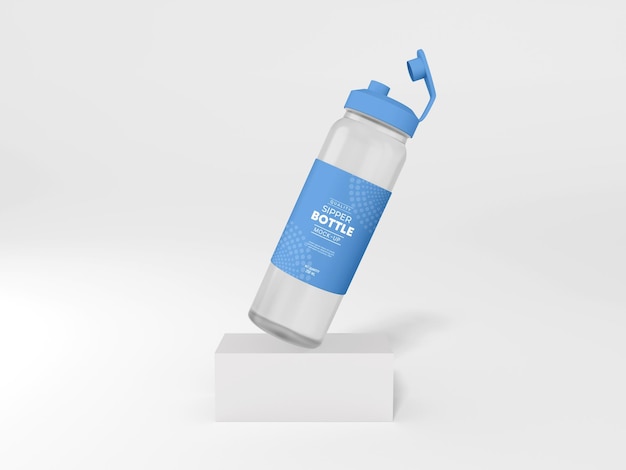 Transparent Water Sipper Bottle Mockup