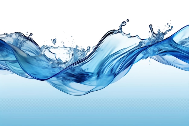 Transparent water splash waves background