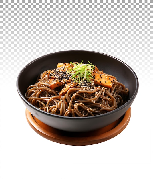 PSD transparent yaki soba detail highlighting the texture and details of asian noodles