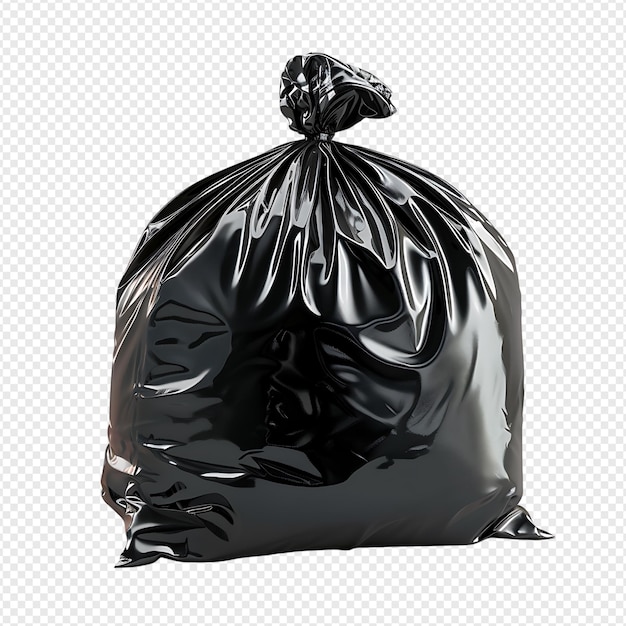 Trash bag on isolated transparent background