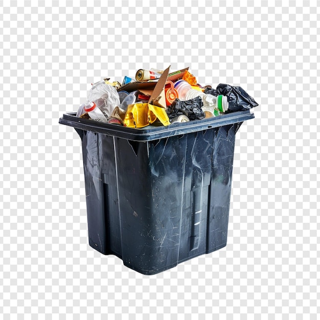 PSD trash can isolated on transparent background