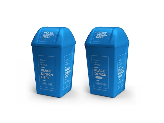 Trash Can Mockup Design Isolated