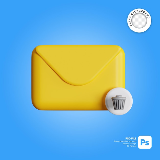 Trash mail 3d illustration