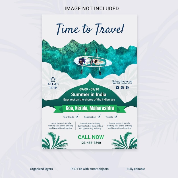 PSD travel a4 poster template